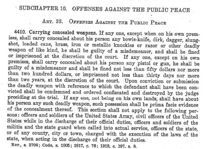 1919 Consolidated Statutes