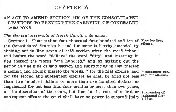 NC 1923 Chapter 57